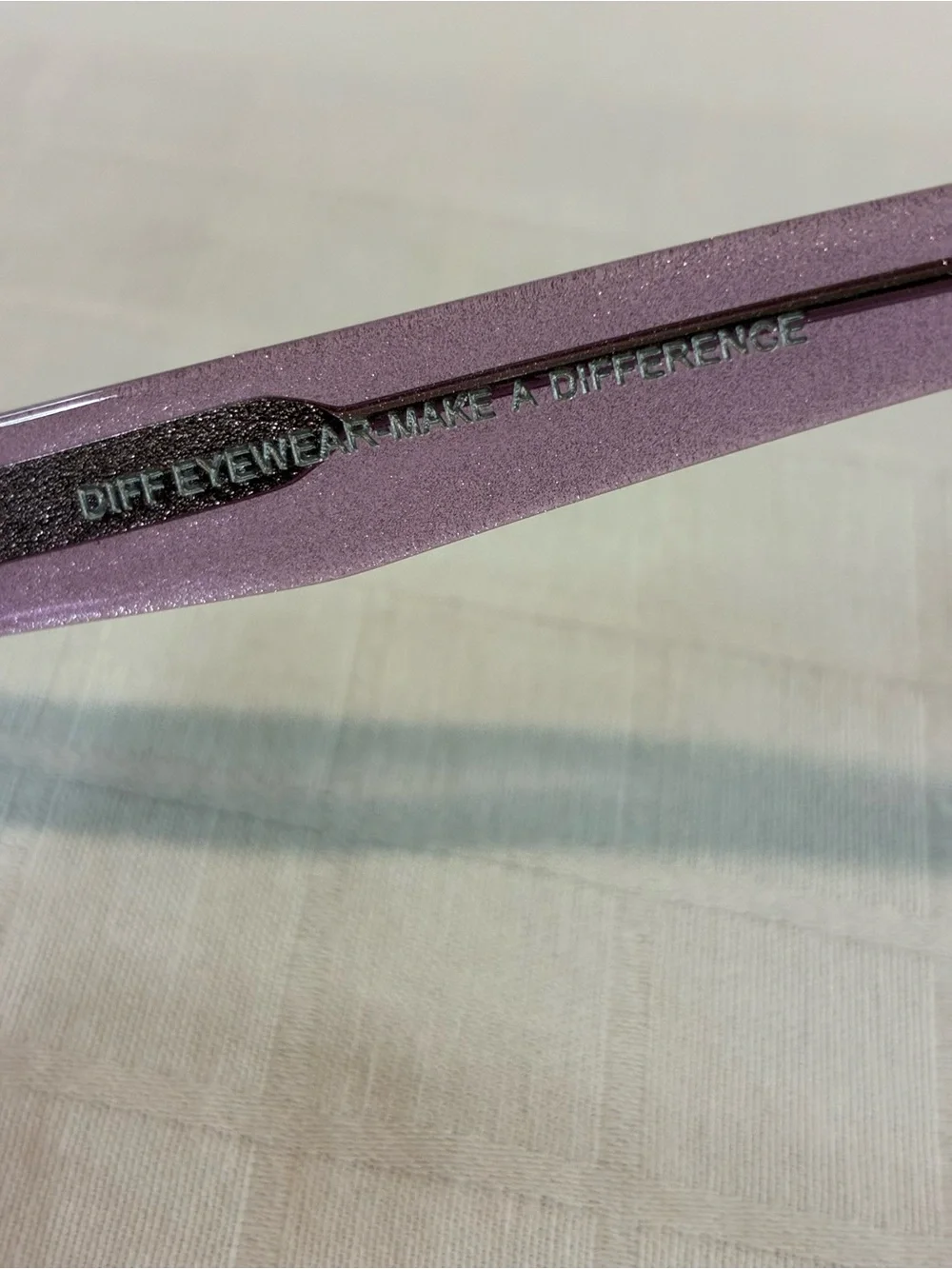 Diff Eyewear Lavender Transparent Frame Sunglasses with Gray Lenses
